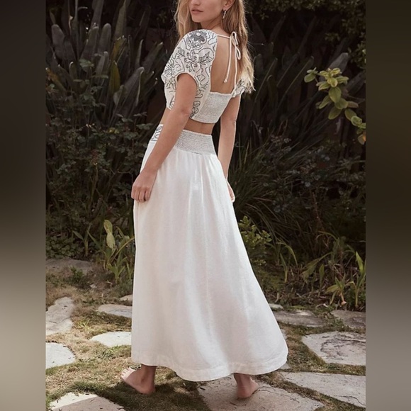 NWT FREE PEOPLE Lotus SKIRT & TOP SET XL White + Black Combo Set - Picture 10 of 10